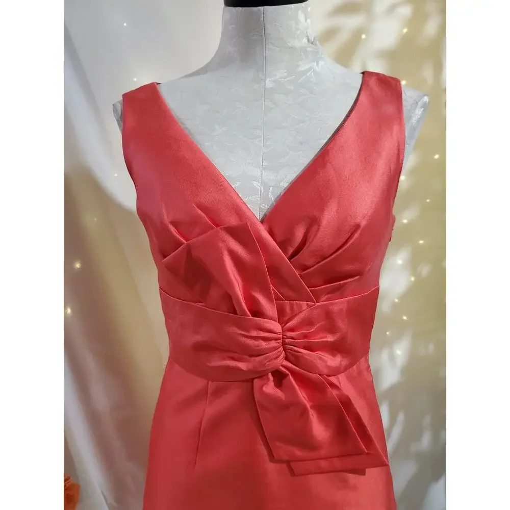 Kate Spade Mina All That Glitters Silk Bow Sheath Dress Size 2 Strawberry Pink